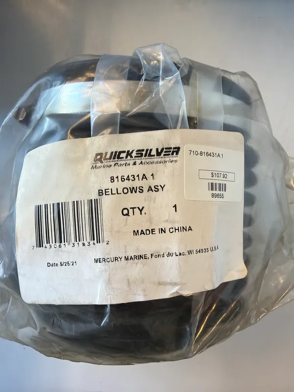 Mercury Marine 816431A1 W U-Joint Bellows GEN Ii MZ