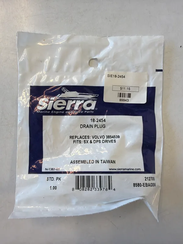 Sierra 18-2454 Drain Plug OMC/Volvo