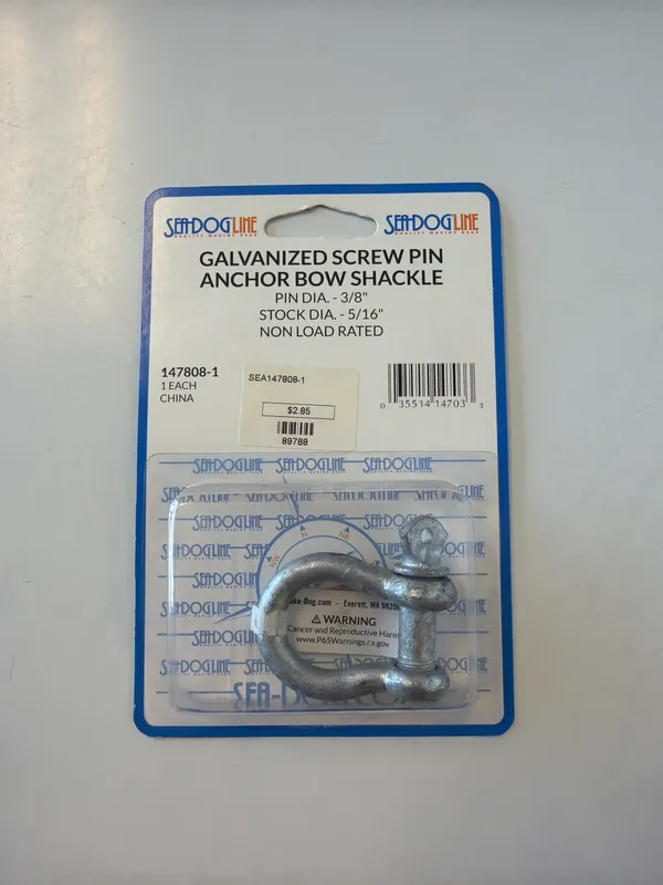 Sea-Dog 147808-1 Screw Pin Anch Shackle Galv 5/1