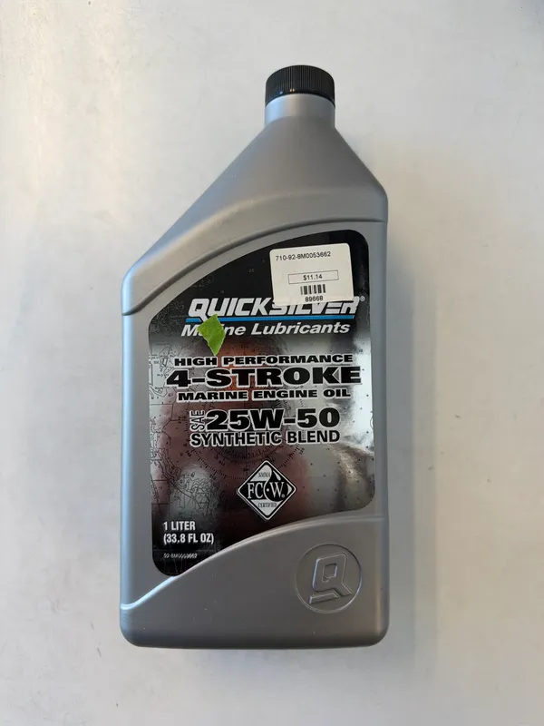Mercury Marine 92-8M0053662 W 4STRK O/B SYN 25W50 (6-Pack) QT MZ