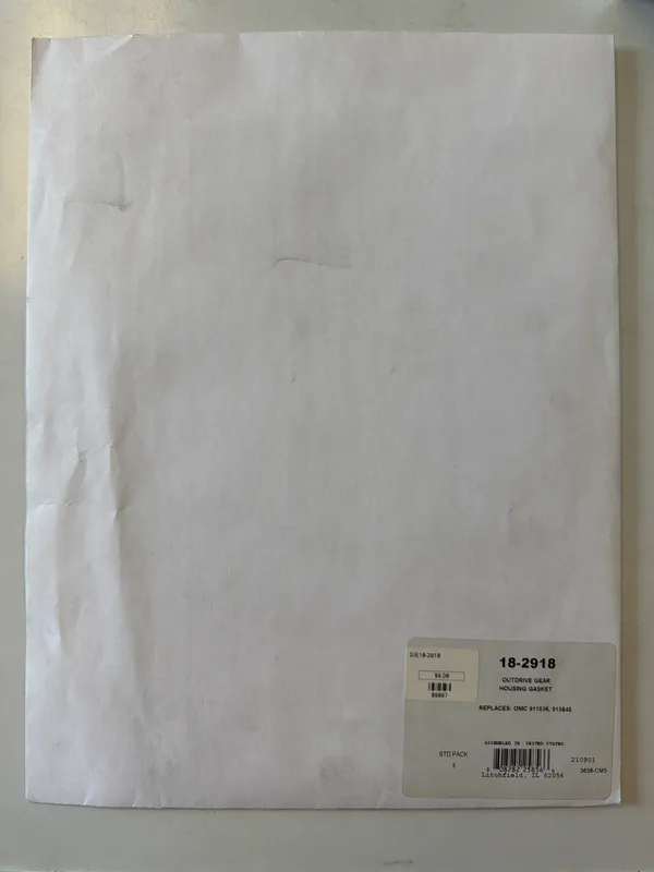 Sierra 18-2918 OMC Gasket