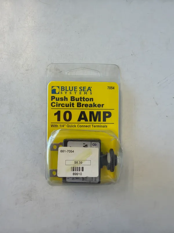 Blue Sea Systems 7054 Push Button Reset Circuit Breaker, 10 Amp