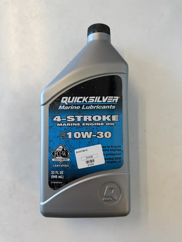 Mercury 8M0078616 10W-30 4-Stroke Marine Engine Oil, 1 Quart