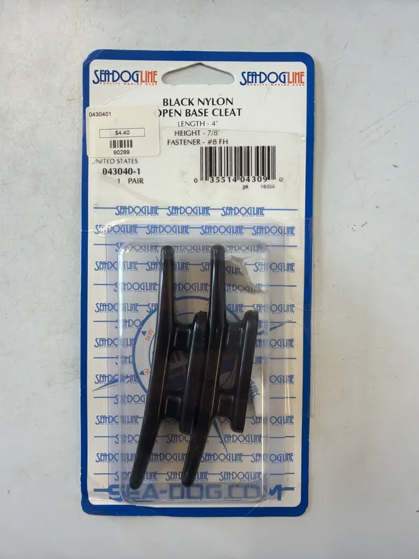 Cleat 4in Black Nylon 2/Pk