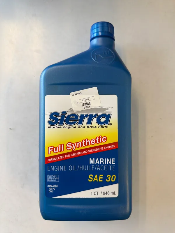 Sierra 18-9410-2 SAE 30 Full Synthetic Marine Engine Oil, 1 Quart