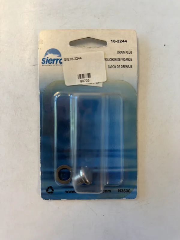 Sierra 18-2244 Drain Plug with Gasket for Mercury and MerCruiser