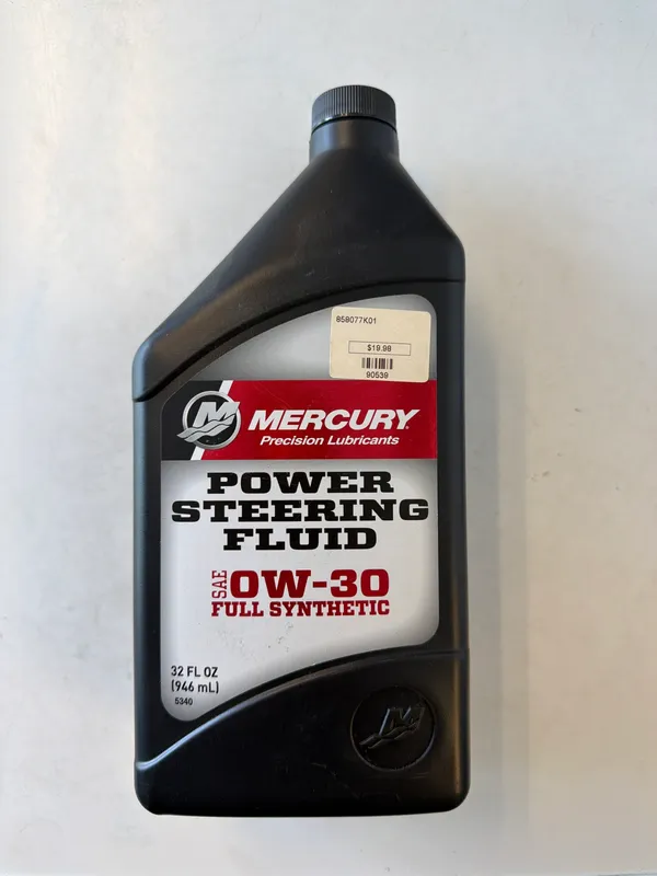 Mercury 858077K01 SAE 0W-30 Full Synthetic Power Steering Fluid, 32 oz