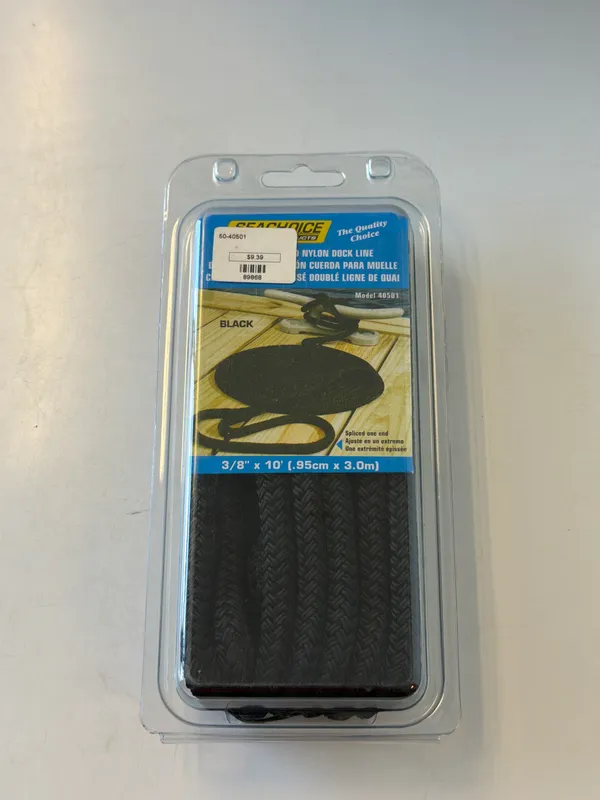 Seachoice 50-40501 Double Brd Dock Line-Black-3/8"x10'